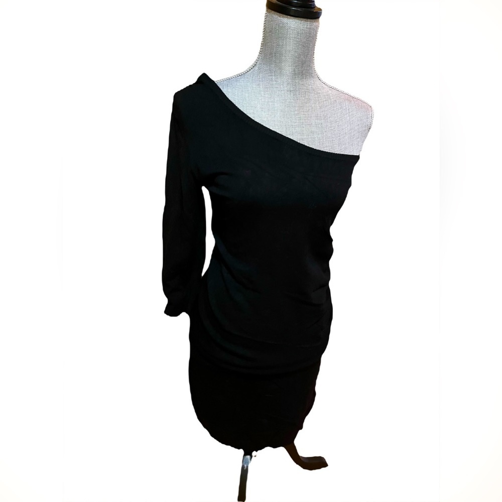 One Sleeve Black Le Chateau Dress